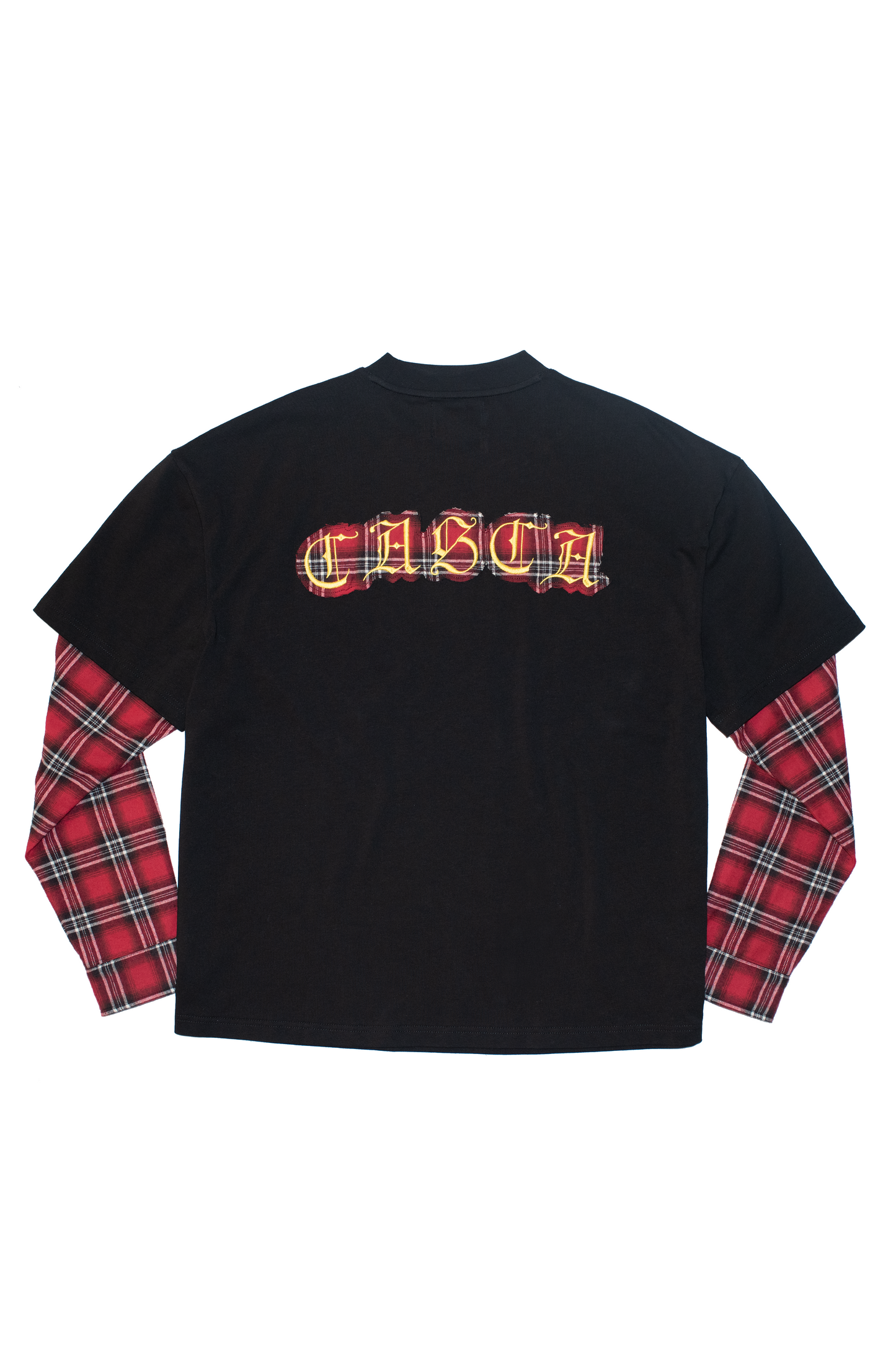 OVERSIZED LAYERED FLANNEL T-SHIRT