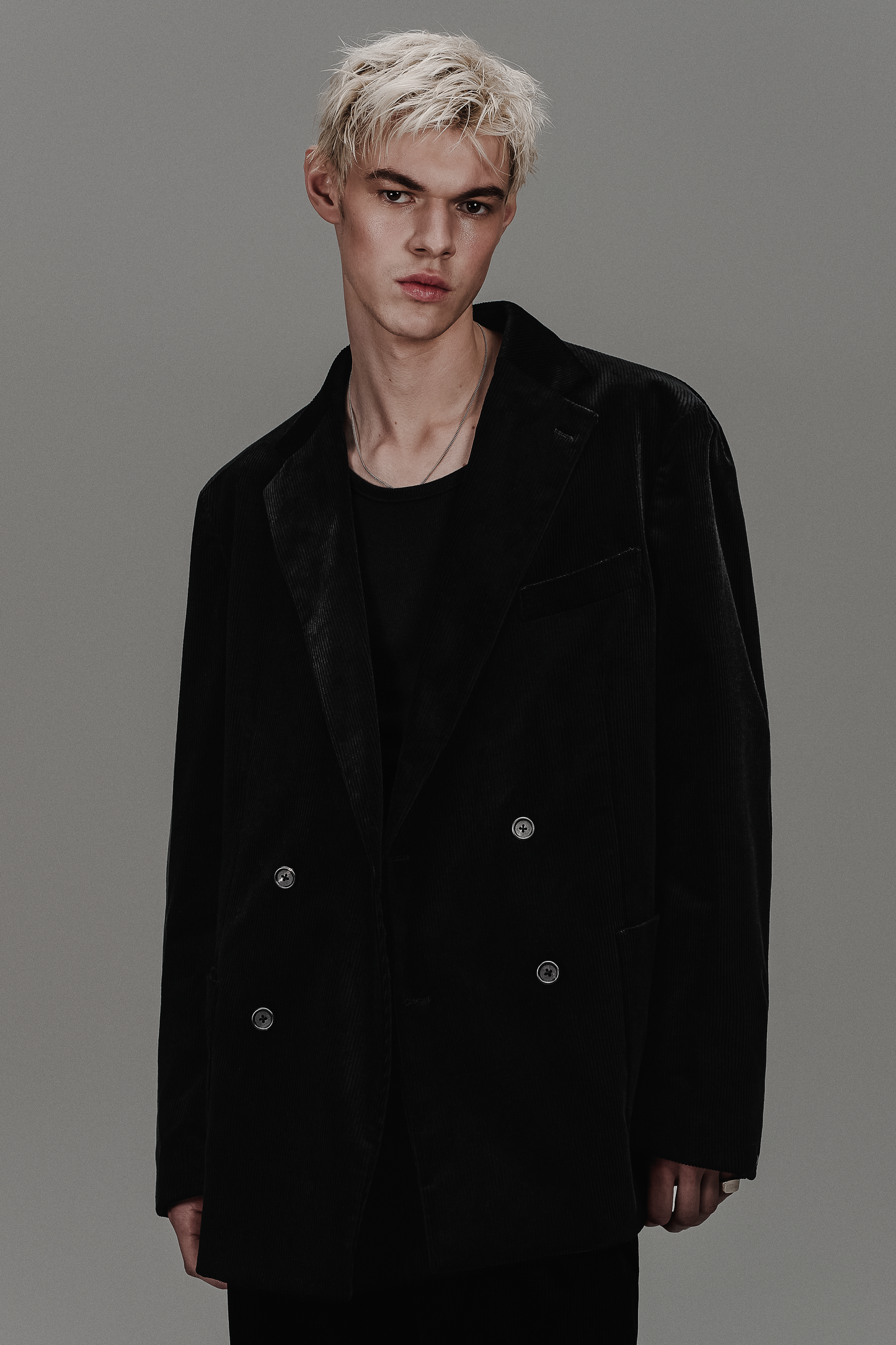 CORDUROY DOUBLE BREASTED SUIT JACKET