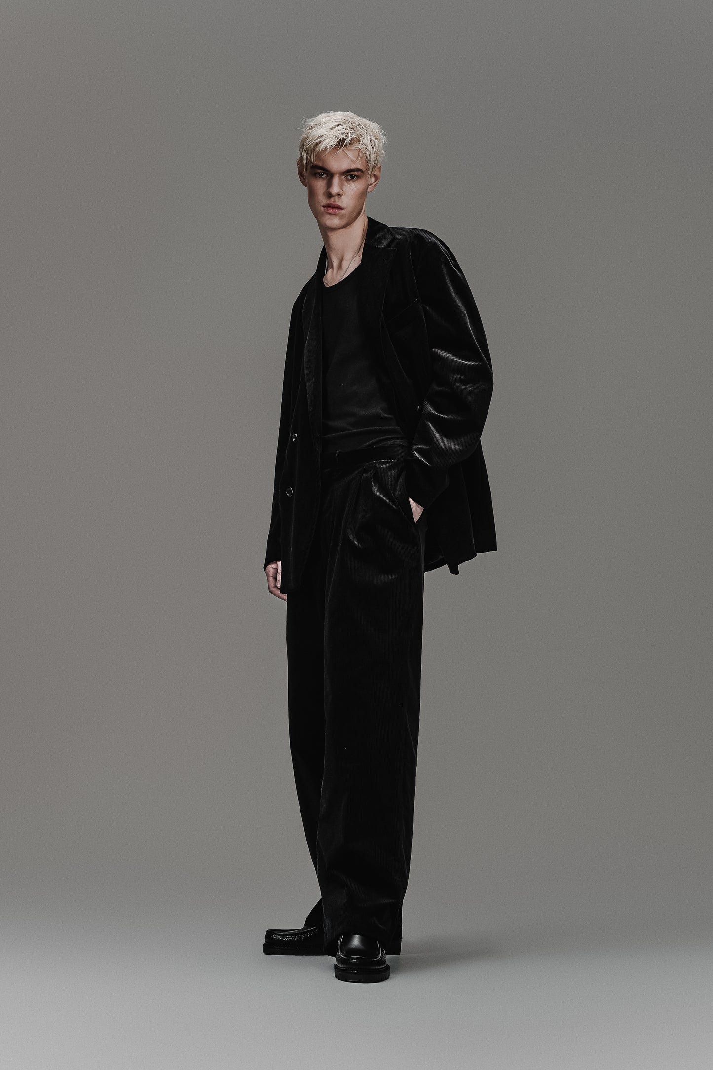 CORDUROY WIDE LEG SUIT TROUSER