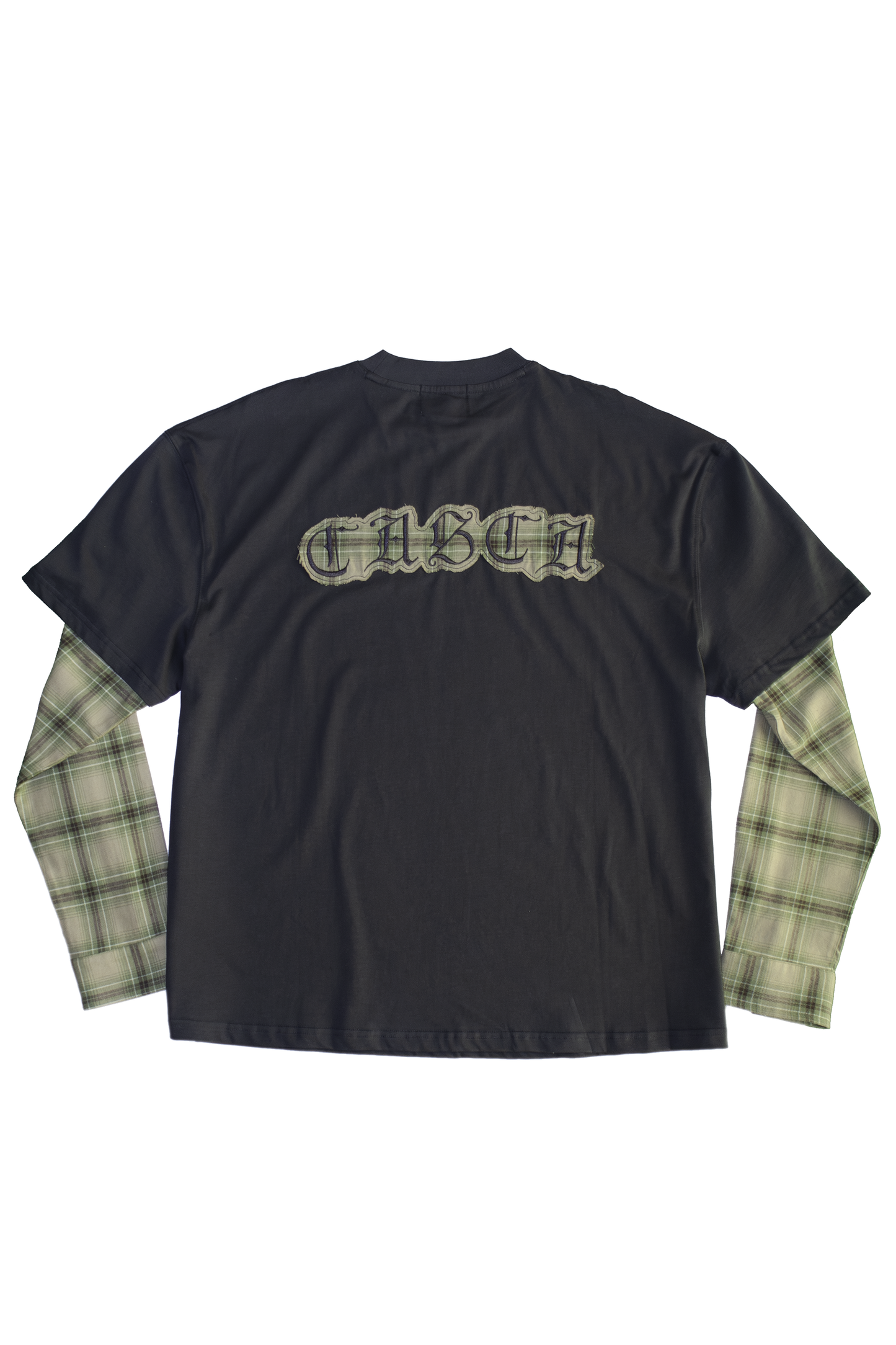 OVERSIZED LAYERED FLANNEL T-SHIRT