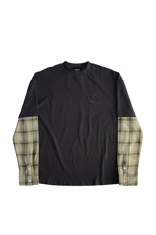 OVERSIZED LAYERED FLANNEL T-SHIRT