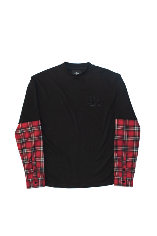 OVERSIZED LAYERED FLANNEL T-SHIRT
