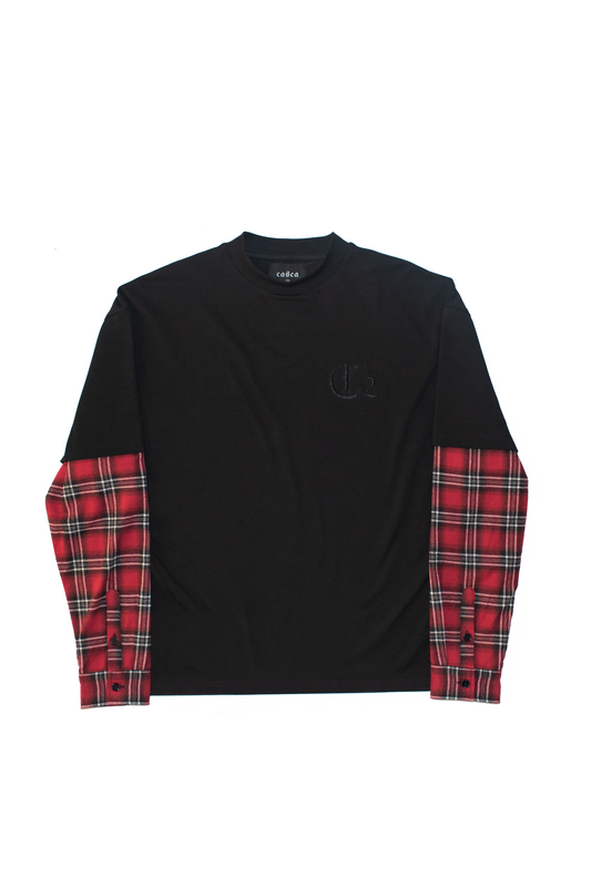 OVERSIZED LAYERED FLANNEL T-SHIRT
