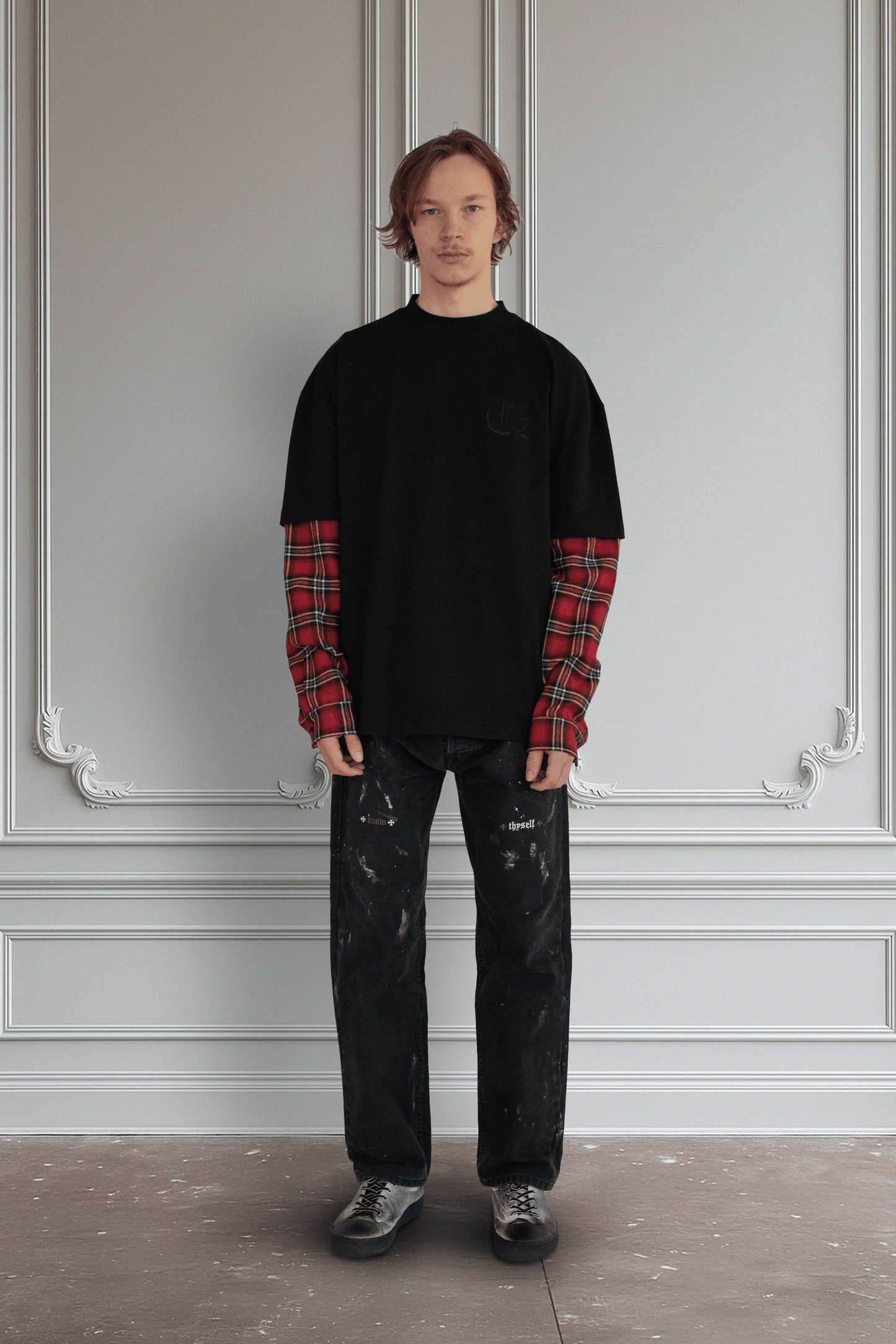 OVERSIZED LAYERED FLANNEL T-SHIRT