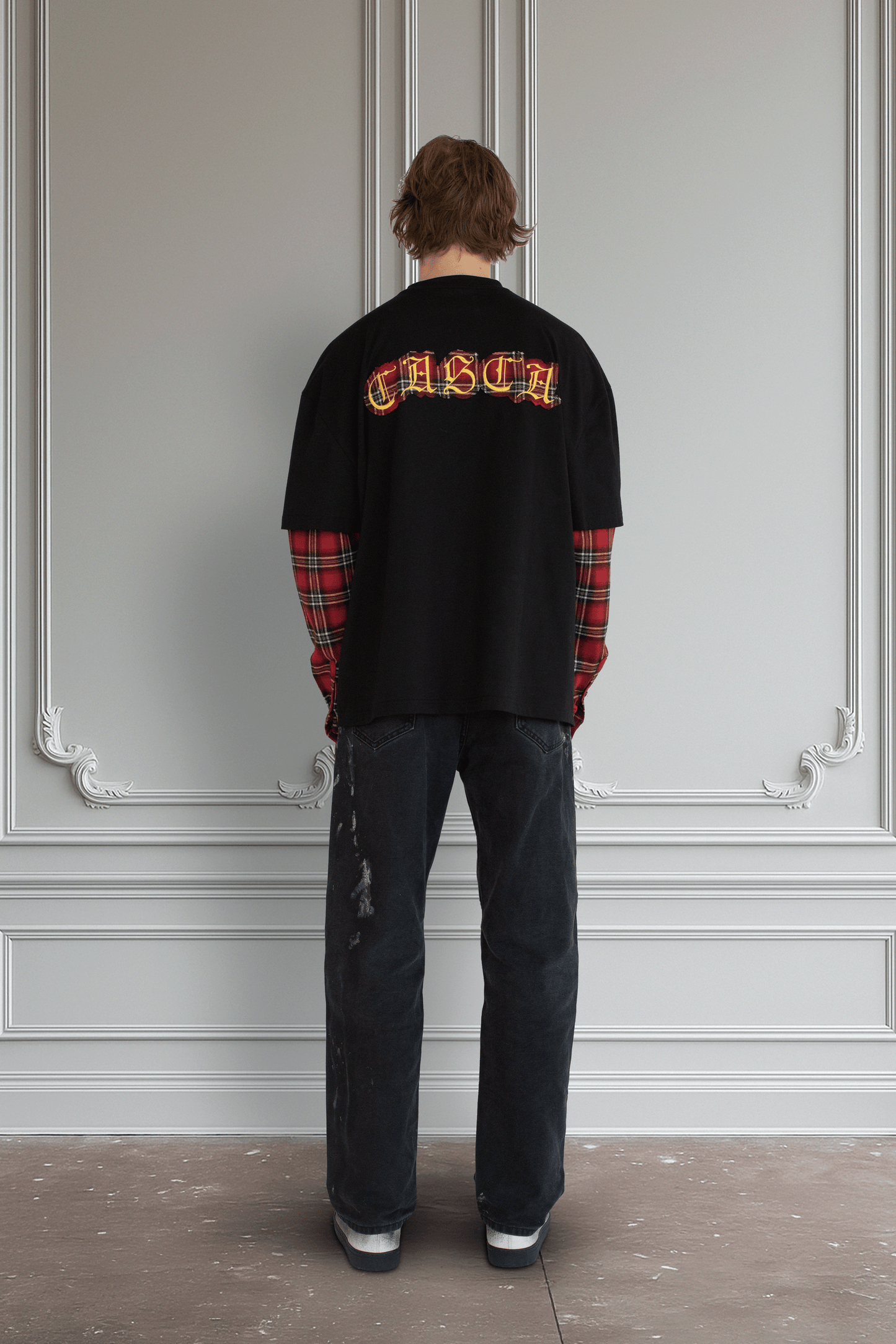 OVERSIZED LAYERED FLANNEL T-SHIRT