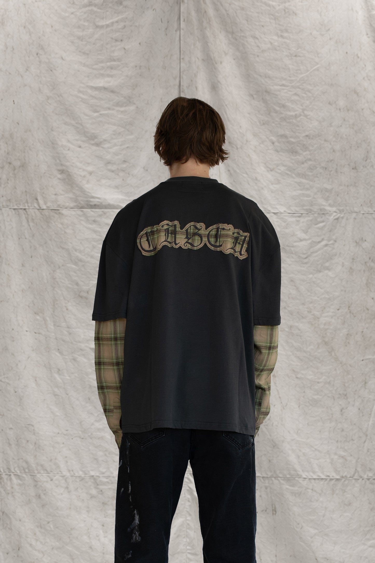 OVERSIZED LAYERED FLANNEL T-SHIRT