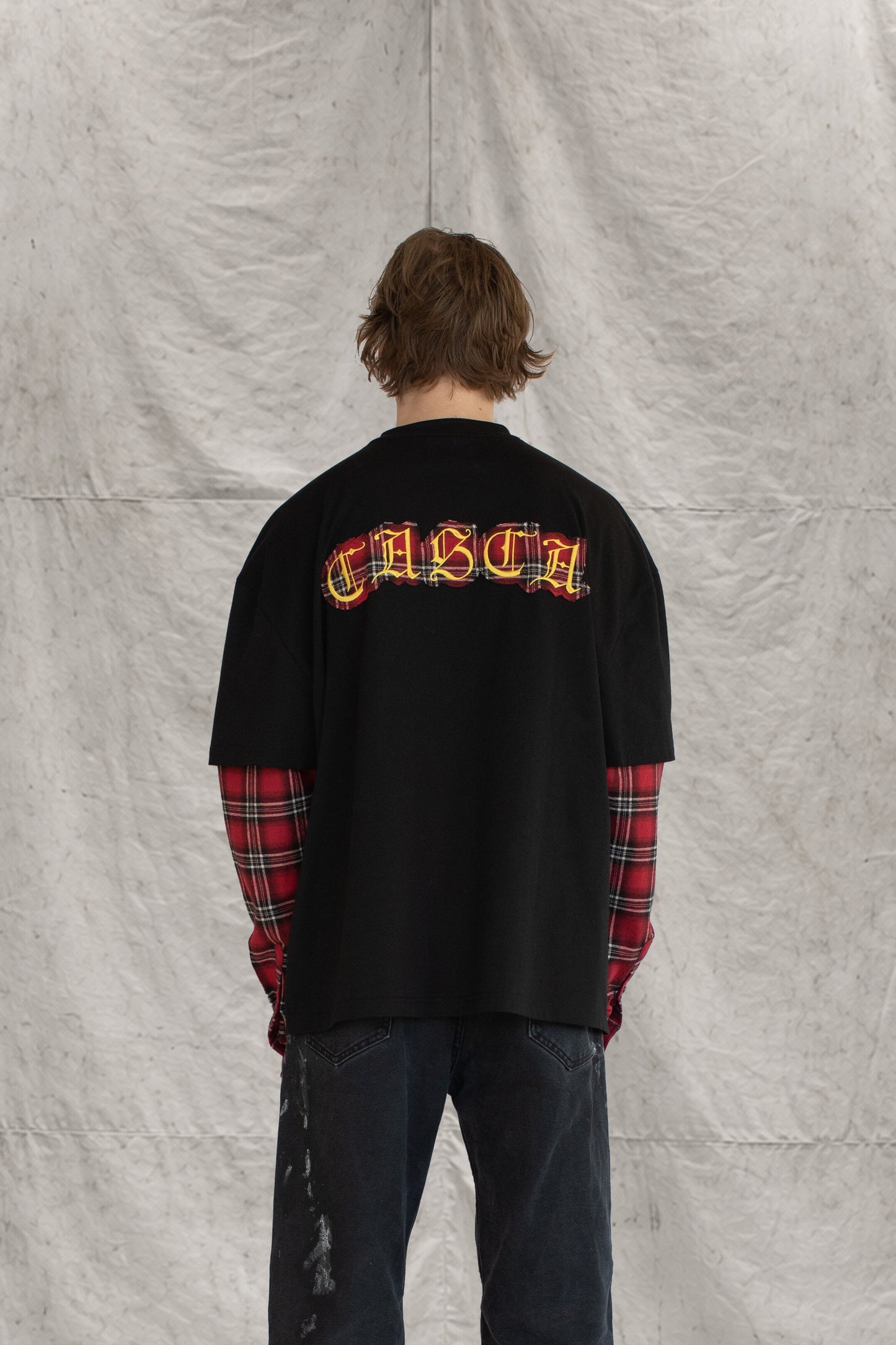 OVERSIZED LAYERED FLANNEL T-SHIRT