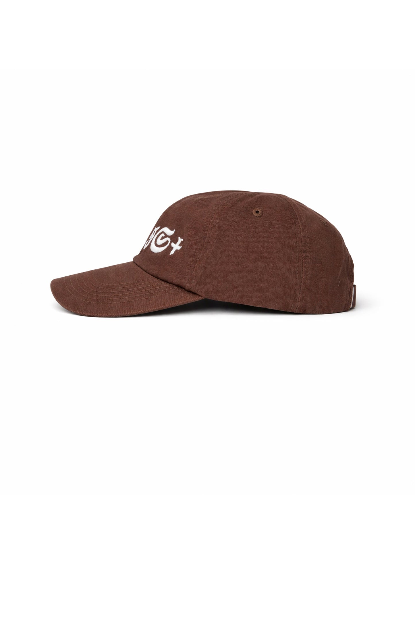 Brown cap with a logo on a white background